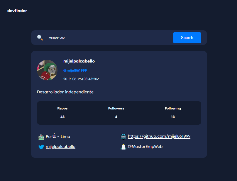 Devfinder